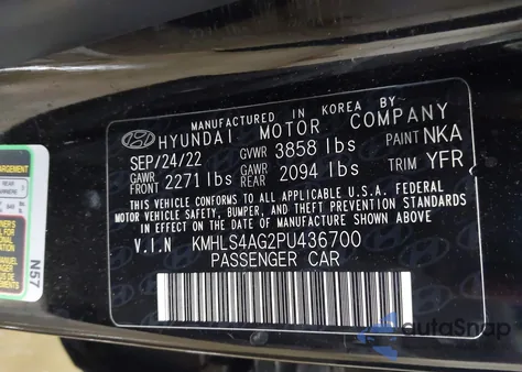 2023 Hyundai Elantra Sel z USA, uszkodzony, nr VIN KMHLS4AG2PU436700